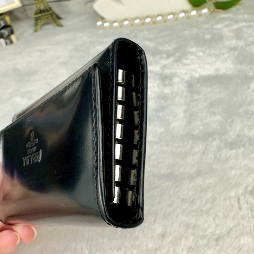 Prada Matte Black Patent Leather Key Cles wallet - Picture 10 of 12
